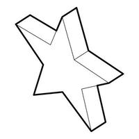 Five pointed star icon, outline style vector