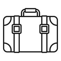 Hitchhiking suitcase icon, outline style vector