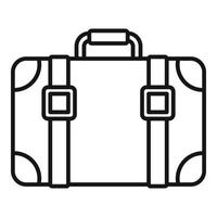 Hitchhiking suitcase icon, outline style vector