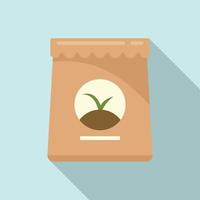 Fertilizer bag icon, flat style vector