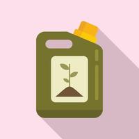 icono de recipiente bio de planta, estilo plano vector
