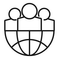 Outsource global group icon, outline style vector