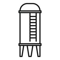 icono de torre de agua de metal, estilo de contorno vector