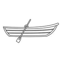 Boat with paddle icon, outline style vector