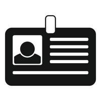 icono de tarjeta de licencia de conducir, estilo simple vector