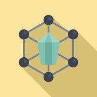 Nanotechnology structure icon, flat style vector