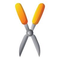 Garden bush scissors icon, cartoon style vector