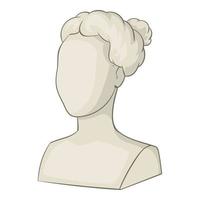 Sculpture head of woman icon, cartoon style vector