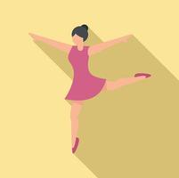 Ballet pose icon flat vector. Ballerina dancer vector