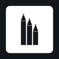 Three pencils icon, simple style vector