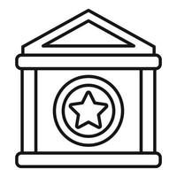 vector de contorno de icono de banco token. cadena de bloques de dinero