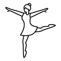 vector de contorno de icono de pose de ballet. bailarina bailarina