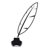 Ink with pen icon, simple style vector