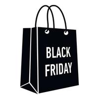 Bag black friday icon, simple style vector