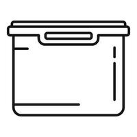 Plastic food storage icon, outline style vector