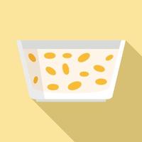 icono de copos de cereal de comida matutina, estilo plano vector