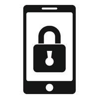 Security smartphone icon, simple style vector