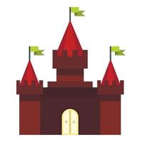 Medieval castle icon, flat style vector