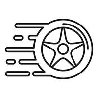 Car wheel icon, outline style vector