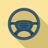 New steering wheel icon, flat style vector