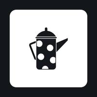 Retro coffee kettle with white dots icon vector