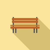 Wooden bench icon, flat style vector