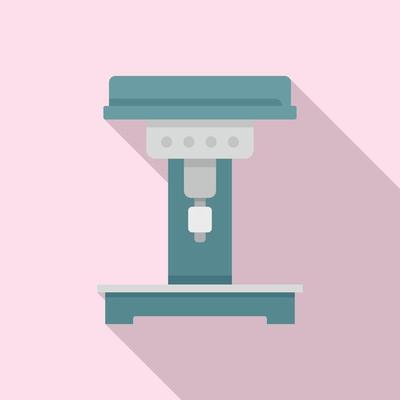 Engineer milling machine icon, flat style