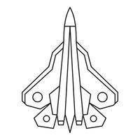 icono de avión de combate militar, estilo de contorno vector