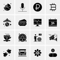 16 iconos universales de negocios vector ilustración de icono creativo para usar en proyectos relacionados con la web y dispositivos móviles