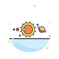 solar system universe solar system astronomy Flat Color Icon Vector