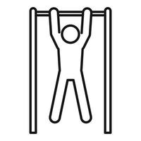 Pull-ups on the horizontal bar icon, outline style vector