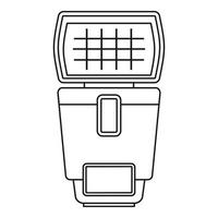Lighting flash for camera icon, outline style vector