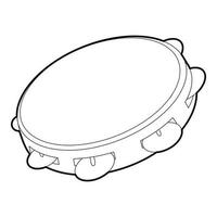 Tambourine icon, outline isometric style vector