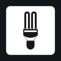 Fluorescent saving light bulb icon, simple style vector