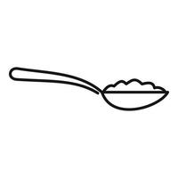 Cereal flakes spoon icon, outline style vector