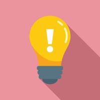 Light bulb idea icon, flat style vector