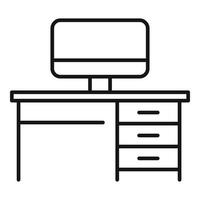 Home office distance icon, outline style vector