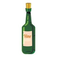 Bottle of wine icon, cartoon style vector