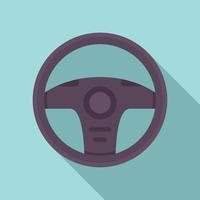 Shape steering wheel icon, flat style vector