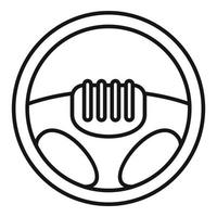 New steering wheel icon, outline style vector