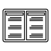 Syllabus plan icon, outline style vector