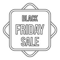 Black Friday sale banner icon, outline style vector