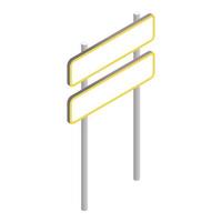 Road sign on pole icon, isometric 3d style vector