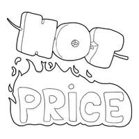 Hot price icon, outline style vector