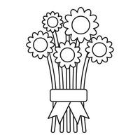 Bouquet of flowers icon, outline style vector