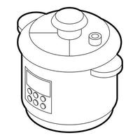 Multi cooker icon, outline style vector