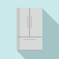 Two door fridge icon, flat style vector