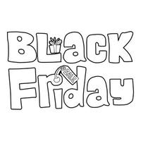 Black Friday icon, outline style vector