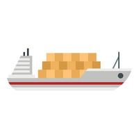 Cargo ship icon, flat style vector