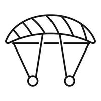 Parachute icon, outline style vector